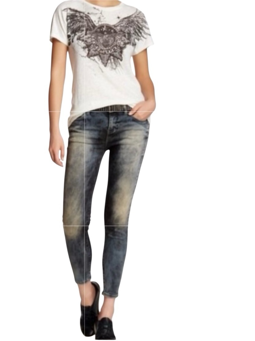 NWT IRO JEANS Nara Ajuste Skinny Denim Jeans in Brushed Blue Wash, Size 25